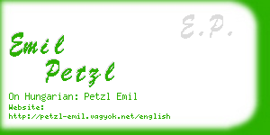 emil petzl business card